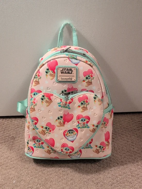 Loungefly Star Wars Grogu Heart Mini Backpack - Picture 1 of 9